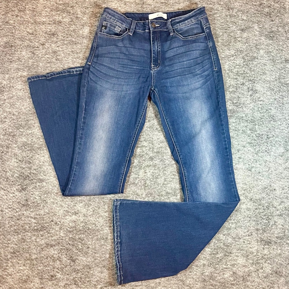 KanCan Flare Jeans Womens 11/29 Medium Wash High Rise Stretch Western Bootcut